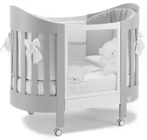 Детская кроватка Italbaby Jolie Oval (белый/серый) фото