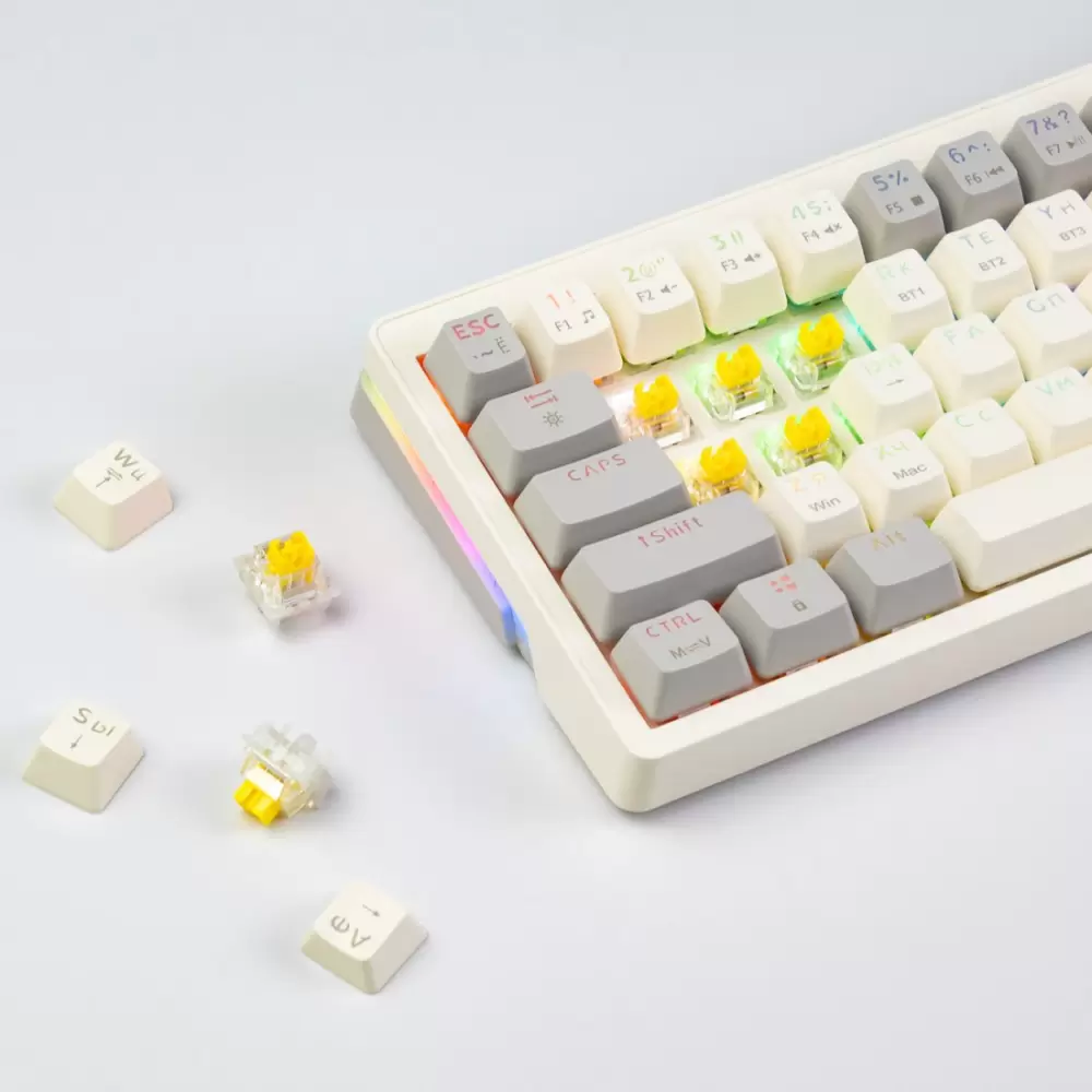 Клавиатура JEGG ZA63 Pro Beige Gray Yellow (TNT Yellow) фото