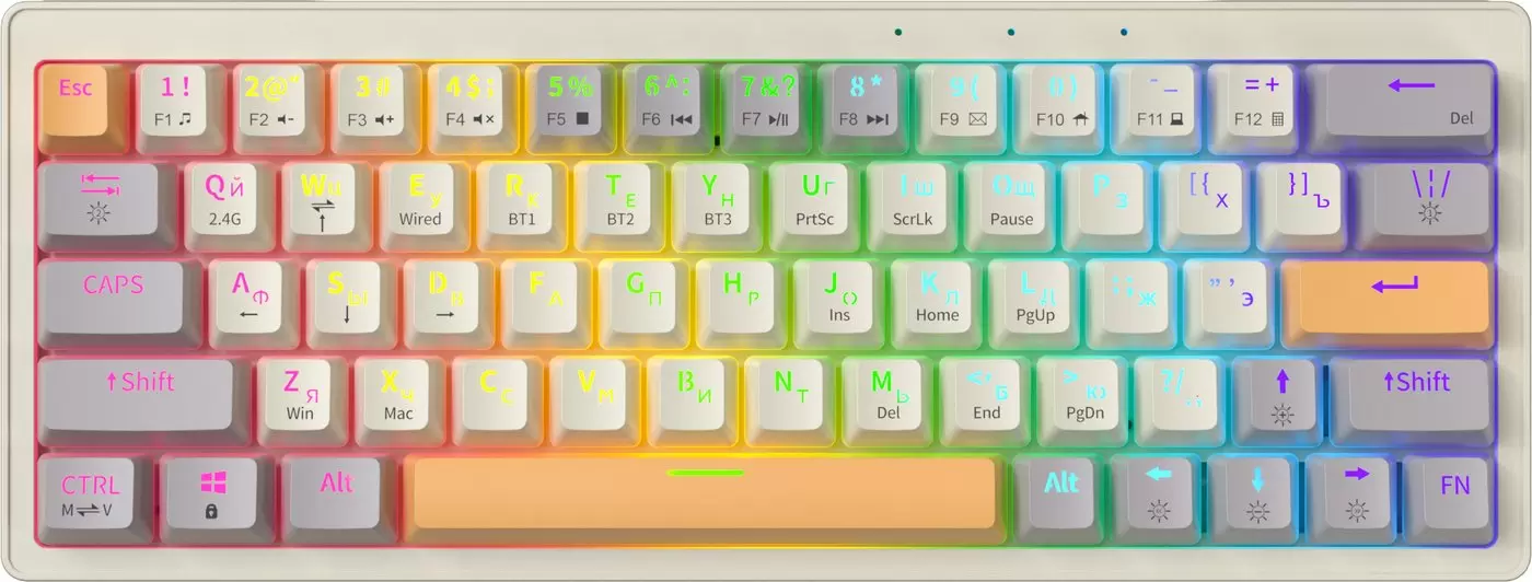 Клавиатура JEGG ZA63 Pro Beige Gray Yellow (TNT Yellow) фото