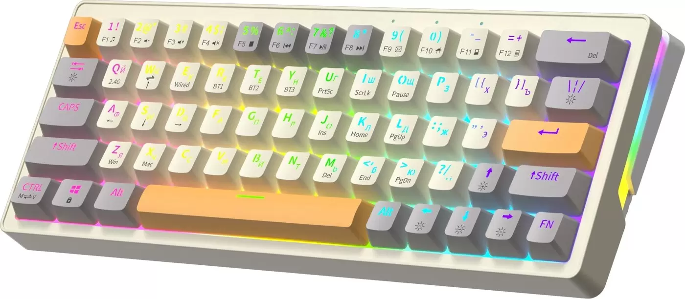 Клавиатура JEGG ZA63 Pro Beige Gray Yellow (TNT Yellow) фото