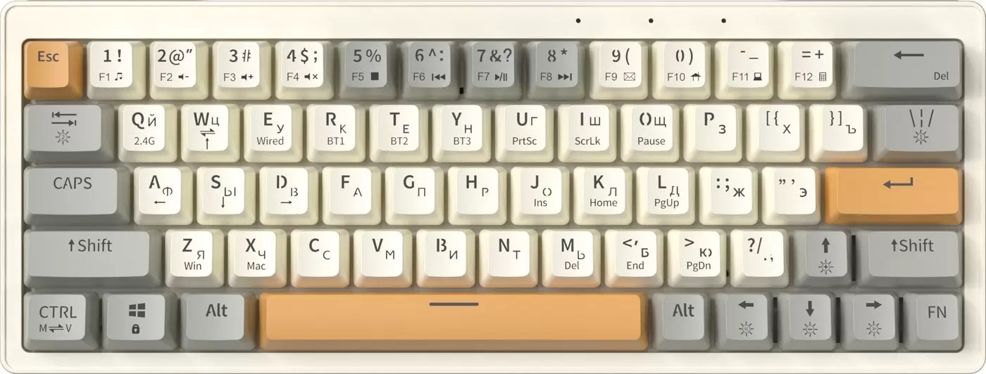 Клавиатура JEGG ZA63 Pro Beige Gray Yellow (TNT Yellow) фото