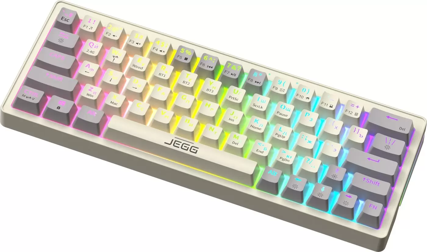 Клавиатура JEGG ZA63 Pro Beige Gray Yellow (TNT Yellow) фото