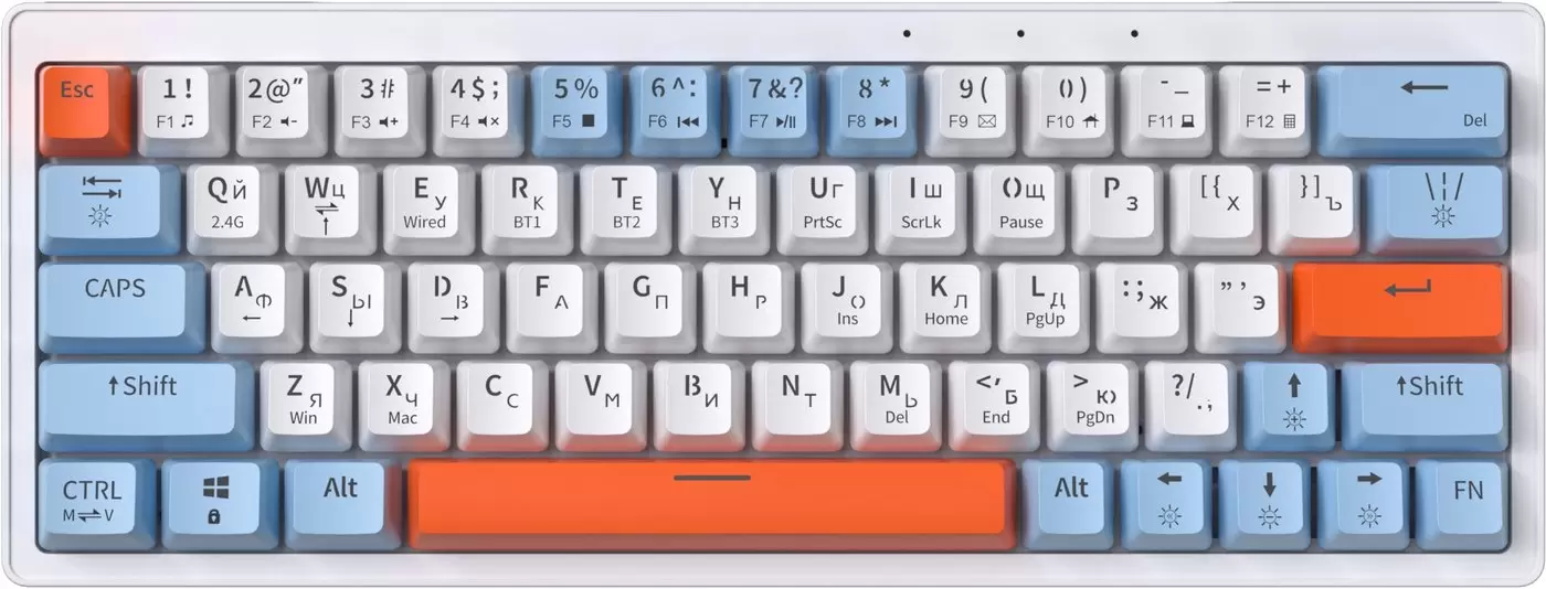 Клавиатура JEGG ZA63 Pro White Blue Orange (TNT Yellow) фото