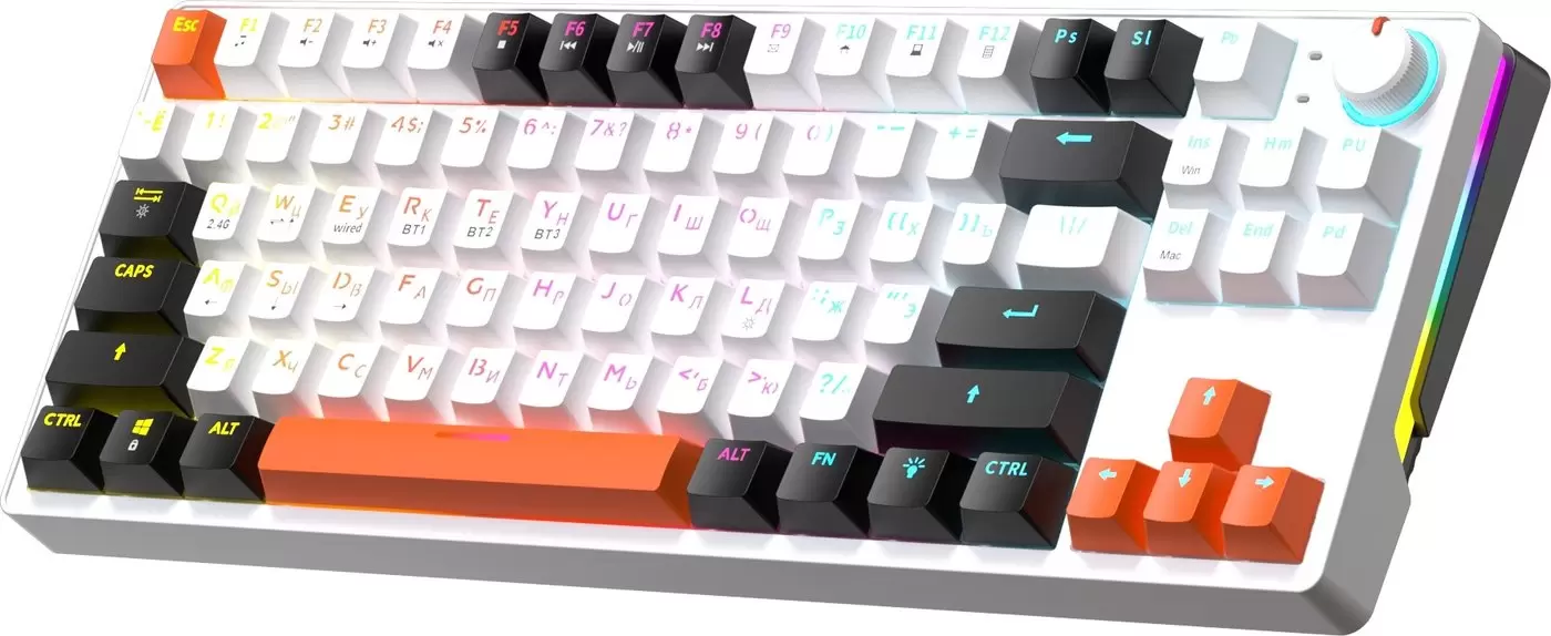 Клавиатура JEGG ZA87 Pro White Black Orange (TNT Yellow) фото