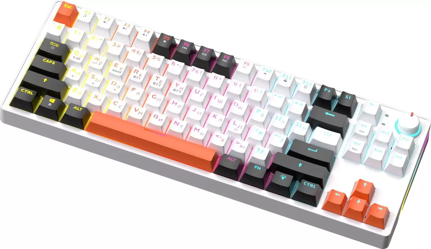Клавиатура JEGG ZA87 Pro White Black Orange (TNT Yellow) фото