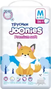 Подгузники-трусики Joonies Premium Soft M 6-11 кг (56 шт) фото