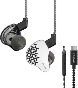Наушники Kbear Rosefinch USB Type-C (серебристый/черный, с микрофоном) фото