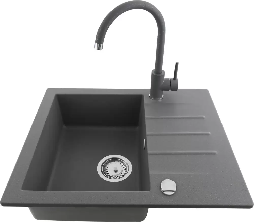 Кухонная мойка Kernau KGS A 4560 1B1D Grey Metallic фото