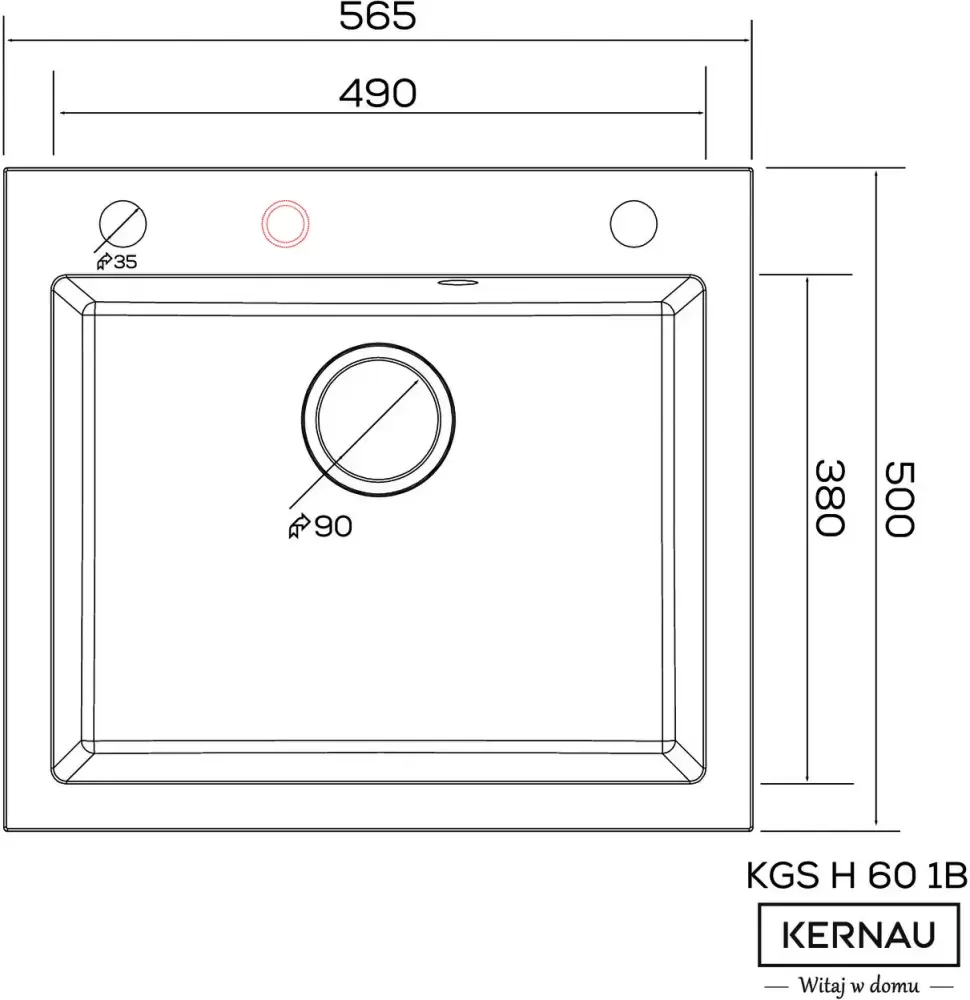 Кухонная мойка Kernau KGS H 60 1B Pure White фото