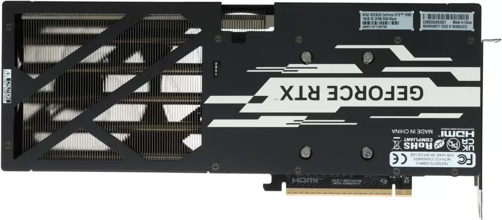 Видеокарта KFA2 GeForce RTX 5080 ROCK(X) OC 3FAN RGB Black 58NZN6MDBYEK фото