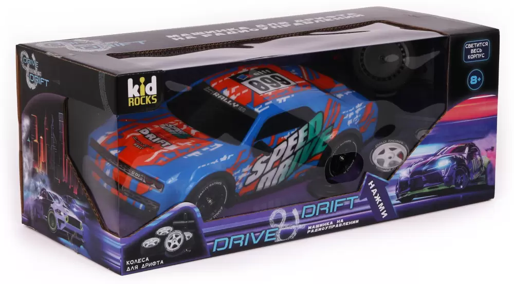 Радиоуправляемая игрушка Kid Rocks Гоночная машина для дрифта RC1870A (синий) фото 4