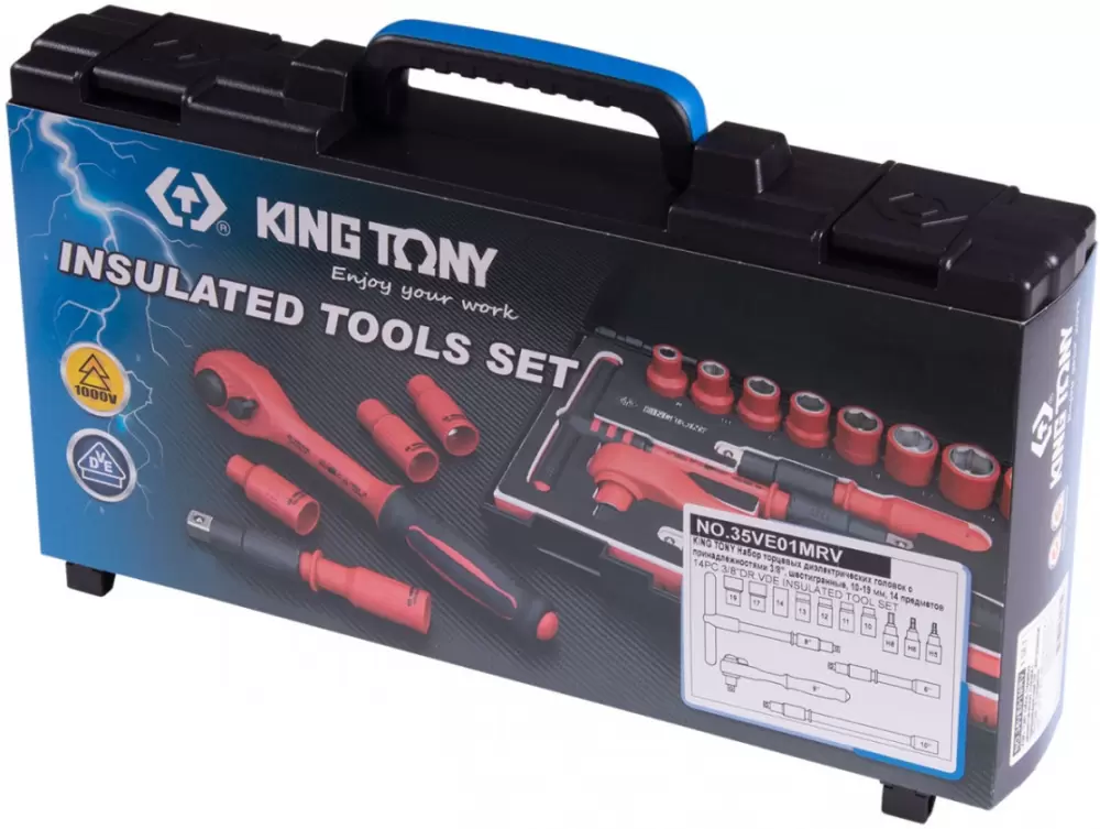 Набор головок King Tony 35VE01MRV (14 предметов) фото