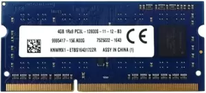 Оперативная память Kingston 4GB DDR3 SODIMM PC3-12800 KNWMX1-ETB