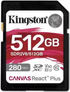 Карта памяти Kingston Canvas React Plus V60 SDXC 512GB фото