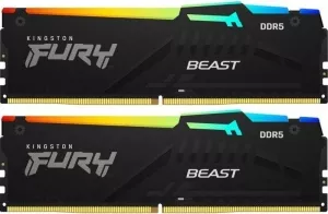 Оперативная память Kingston Fury Beast Black RGB DDR5 DIMM 5600MHz PC-44800 CL40 - 64Gb (2x32Gb) KF556C40BBAK2-64 фото