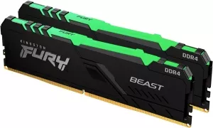 Модуль памяти Kingston FURY Beast RGB 2x32GB DDR4 PC4-24000 KF430C16BBAK2/64