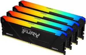 Оперативная память Kingston FURY Beast RGB 4x16ГБ DDR4 2666 МГц KF426C16BB12AK4/64 фото