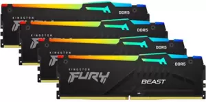 Оперативная память Kingston FURY Beast RGB 4x16ГБ DDR5 5600 МГц KF556C40BBAK4-64 фото