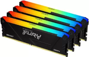 Оперативная память Kingston FURY Beast RGB 4x32ГБ DDR4 3200МГц KF432C16BB2AK4/128 фото