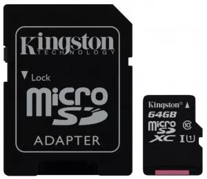 Карта памяти Kingston microSDXC 64Gb (SDC10G2/64GB) фото