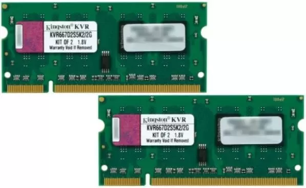 Kingston ValueRAM 2x1GB KIT DDR2 SO-DIMM PC2-5300 (KVR667D2S5K2/2G)