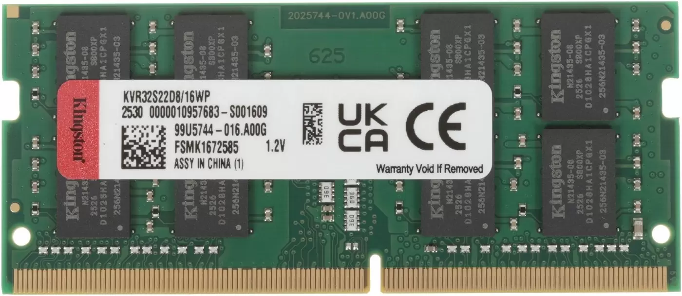 Kingston ValueRAM 8ГБ DDR4 SODIMM 3200 МГц KVR32S22S8/8WP