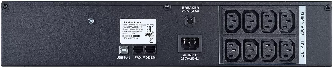 Источник бесперебойного питания Kiper Power R1500Pro RM IEC (1500VA/900W) фото 2
