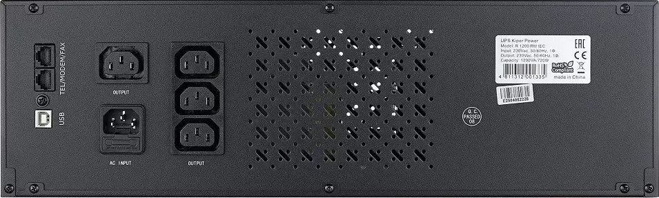Источник бесперебойного питания Kiper R1200 RM IEC (1200VA/720W) фото