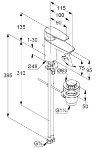 Смеситель Kludi Pure &#38; Solid 343820575 фото