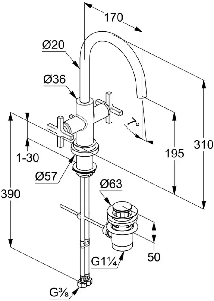 Смеситель Kludi Nova Fonte Classic 201180520 фото