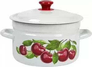 Кастрюля КМЗ Вишневый сад 41704-102/6-У4 (белый) фото