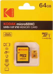 Карта памяти Kodak microSDXC 64GB EKMSDM64GXC10F (с адаптером) фото