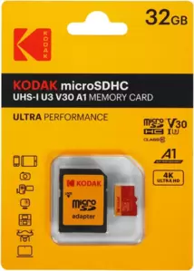 Карта памяти Kodak Ultra Performance microSDHC 32GB EKMSDM32GHCU3KWAR (с адаптером) фото