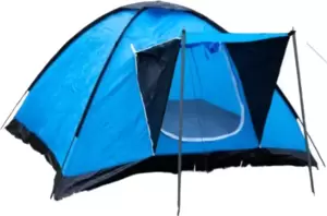 Треккинговая палатка КомфортПром На 4 персоны с крышей SDH103 (синий) фото