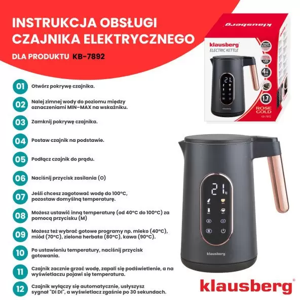 Электрический чайник Klausberg KB-7892 фото