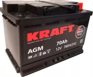 Аккумулятор Kraft AGM 70 R+ (70Ah) фото