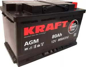 Аккумулятор Kraft AGM 80 R+ (80Ah) фото