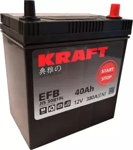 Аккумулятор Kraft EFB Asia 40 JR+ (40Ah) фото