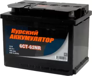 Аккумулятор Курский аккумулятор 6СТ-62N R+ (62Ah) фото