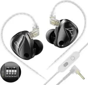 Наушники KZ Acoustics Duonic With Switches 3.5 мм (с микрофоном, серебристый) фото