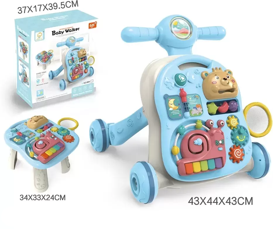 Ходунки-каталка Labalu Комфорт и интеллект для малыша 3 в 1 (светло-голубой) фото