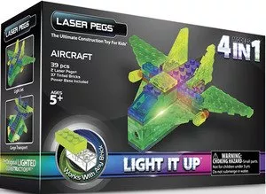 Конструктор Laser Pegs Набор 4 в 1 100 Аэропланы в футляре фото