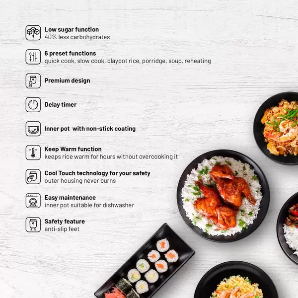 Рисоварка Lauben Low Sugar Rice Cooker 1500AT фото