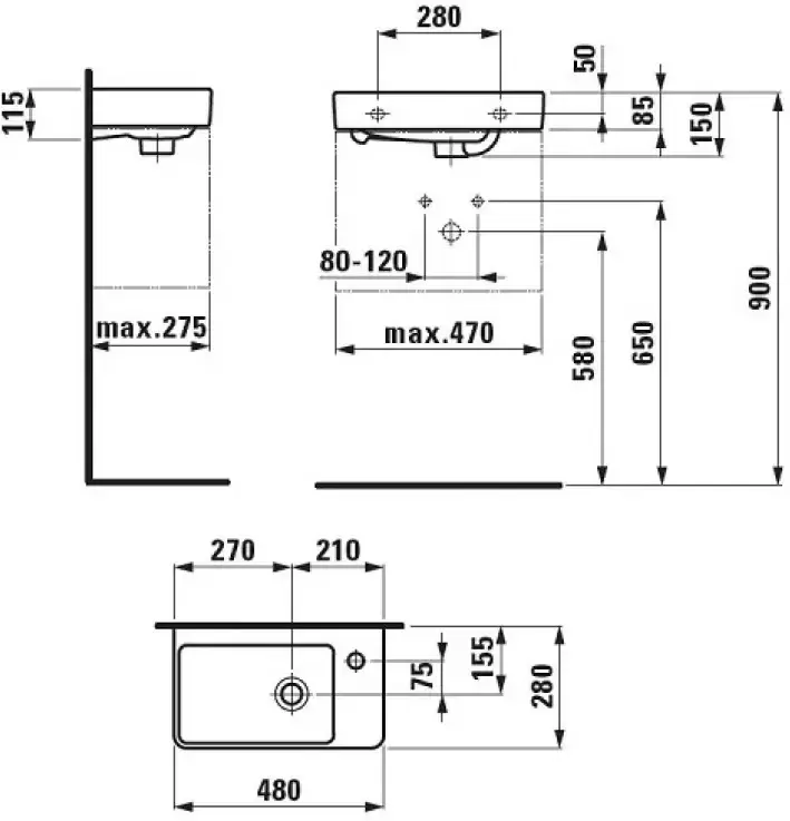 Умывальник Laufen Pro S 8.1595.5.000.104.1 фото
