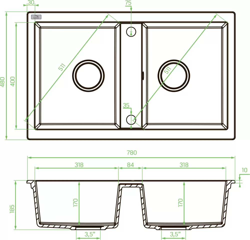 Кухонная мойка Laveo Barbados SBB 520T фото