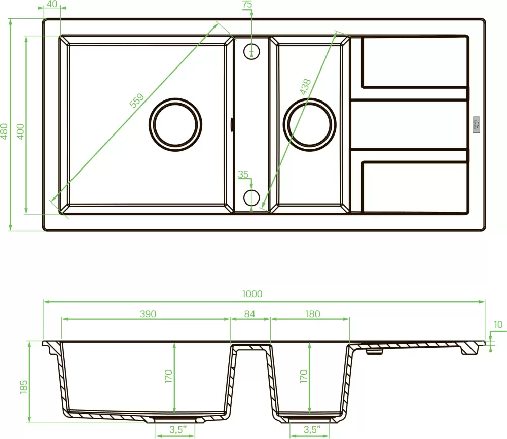 Кухонная мойка Laveo Barbados SBB 531T фото