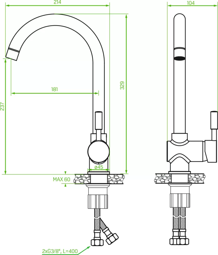 Смеситель Laveo Lete BQX 968D фото