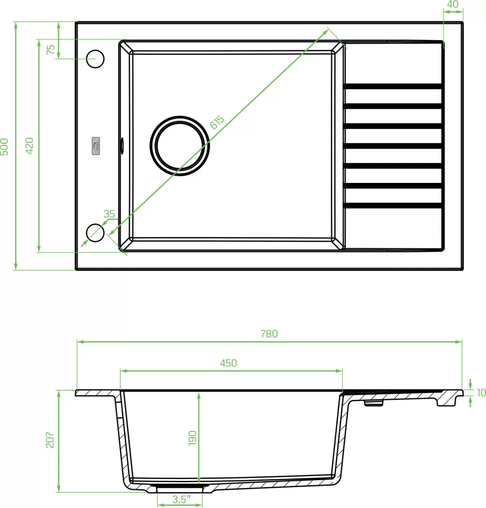 Кухонная мойка Laveo Pionier SBR 513T фото