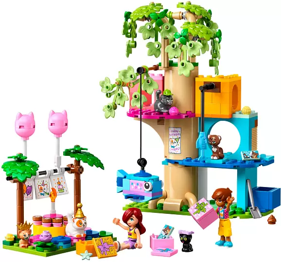 Конструктор Lego Friends 42666 День рождения кошки и домик на дереве фото