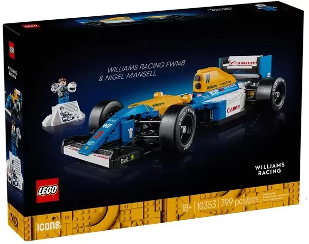 Lego Icons 10353 Гоночная машина Williams Racing FW14B &amp; Nigel Mansell